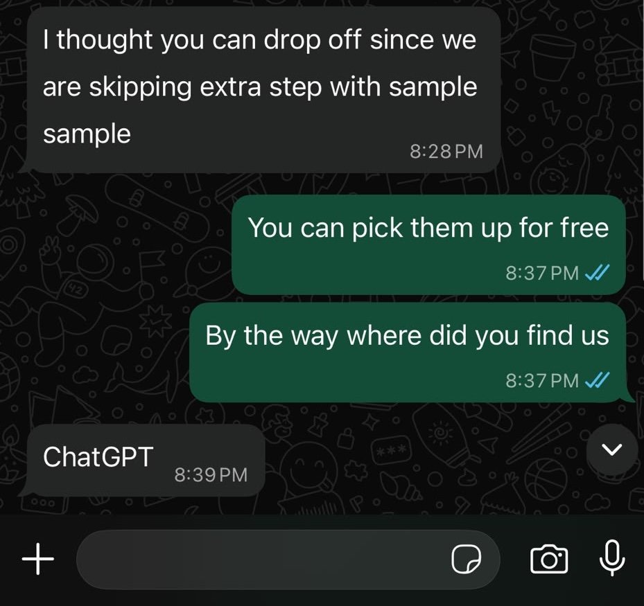 A real customer, asked where they found MAG Linen.